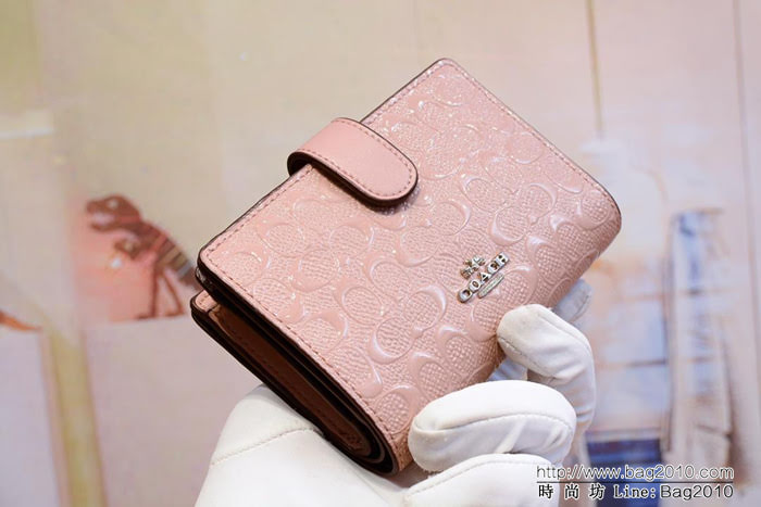 COACH蔻馳 新款壓花 53436 女士中款全皮錢包  Chz1312